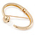 Gold Tone Polished Ball Hinged Bangle Bracelet - 19cm L - view 3