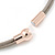 Hammered Double Loop with Beige Leather Cords Magnetic Bracelet In Rose Gold Tone - 20cm L - view 5