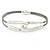 Hammered Double Loop with Light Grey Leather Cords Magnetic Bracelet In Light Silver Tone - 20cm L - view 6