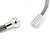 Hammered Double Loop with Light Grey Leather Cords Magnetic Bracelet In Light Silver Tone - 20cm L - view 4
