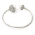 Crystal Double Pearl Bead Bar Slip On Bracelet In Silver Tone - Adjustable - view 5