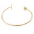 Gold Plated Bar and Ball Slim Cuff Bangle Bracelet - 19cm L - Adjustable - view 4