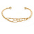 Gold Tone Textured Twisted Cuff Bracelet - Adjustable - view 6