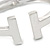 Brushed Light Silver Tone Double Bar Hinged Bangle Bracelet - 18cm L - view 3