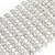Wide Statement 12 Row Clear Austrian Crystal Bracelet with Tongue Clasp In Silver Tone - 18cm L - view 4