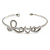 Delicate Clear Crystal 'Love' Cuff Bangle Bracelet In Silver Tone - 19cm Adjustable - view 4