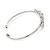 Delicate Clear Crystal 'Love' Cuff Bangle Bracelet In Silver Tone - 19cm Adjustable - view 5
