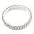 2 Row Clear Austrian Crystal Flex Bracelet In Silver Tone - 19cm L - view 5