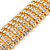 Statement 9 Row Clear Austrian Crystal Domed Bracelet with Tongue Clasp In Gold Plating - 20cm L - view 4