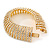 Statement 9 Row Clear Austrian Crystal Domed Bracelet with Tongue Clasp In Gold Plating - 20cm L - view 5