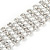 5 Row Bridal/ Wedding/ Prom Clear Austrian Crystal Bracelet In Silver Tone with Tonque Clasp - 19cm L - view 4