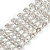 Statement 6 Row Austrian Crystal Bracelet with Tongue Clasp In Silver Tone - 18cm L - view 5