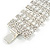 Statement 6 Row Austrian Crystal Bracelet with Tongue Clasp In Silver Tone - 18cm L - view 7