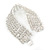 Statement 6 Row Austrian Crystal Bracelet with Tongue Clasp In Silver Tone - 18cm L - view 2