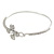 Delicate Clear Crystal, Pearl Flower Thin Bangle Bracelet In Silver Tone - 19cm - view 7