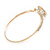 Delicate Clear Crystal, CZ Round Cut Stone Thin Bangle Bracelet In Gold Tone - 19cm - view 6