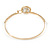 Delicate Clear Crystal, CZ Round Cut Stone Thin Bangle Bracelet In Gold Tone - 19cm - view 7