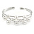 Delicate 3 Bar Cluster White Faux Pearl Cuff Bracelet In Silver Tone - 19cm L - Adjustable - view 3