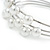 Delicate 3 Bar Cluster White Faux Pearl Cuff Bracelet In Silver Tone - 19cm L - Adjustable - view 4