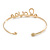 Delicate Clear Crystal 'Love' Cuff Bangle Bracelet In Gold Tone - 19cm Adjustable - view 4