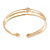 Delicate Open Round-Cut CZ Cuff Bangle Bracelet In Gold Tone - 19cm L - Adjustable - view 7
