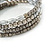 Handmade Metallic Silver/ Hematite Glass, Acrylic Bead Coiled Flex Bangle Bracelet - Adjustable - view 3