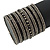 Wide Hematite/ Black Glass Bead Flex Bracelet - Adjustable - 60mm W - view 3