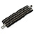 Wide Handmade Black/ Grey Glass Bead Bracelet - 16cm L/ 2cm Ext - view 2
