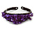 Inky Purple Sea Shell Nugget Wire Flex Cuff Bracelet - Adjustable - view 6