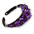 Inky Purple Sea Shell Nugget Wire Flex Cuff Bracelet - Adjustable - view 4