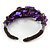 Inky Purple Sea Shell Nugget Wire Flex Cuff Bracelet - Adjustable - view 5