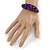 Inky Purple Sea Shell Nugget Wire Flex Cuff Bracelet - Adjustable - view 2