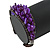 Inky Purple Sea Shell Nugget Wire Flex Cuff Bracelet - Adjustable - view 3