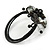 Ash Black Shell Bead Flower Wired Flex Bracelet - Adjustable - view 5