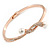 Rose Gold Clear Crystal Calla Lily Bangle Bracelet - 19cm L - view 5
