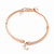 Rose Gold Clear Crystal Calla Lily Bangle Bracelet - 19cm L - view 7