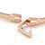 Rose Gold Clear Crystal Calla Lily Bangle Bracelet - 19cm L - view 4