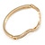 Gold Plated Crystal 'Wave' Bangle Bracelet - 19cm L - view 4