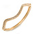 Gold Plated Crystal 'Wave' Bangle Bracelet - 19cm L - view 3