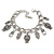 Vintage Inspired Owl Charm with Chunky Chain Bracelet In Silver Tone - 17cm L/ 4cm Ext - view 7