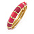 Deep Pink/ Fuchsia Enamel Hinged Bangle Bracelet In Gold Plating - 19cm L - view 7