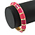 Deep Pink/ Fuchsia Enamel Hinged Bangle Bracelet In Gold Plating - 19cm L - view 3