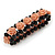 Romantic Dusty Pink Resin Rose, Black Glass Bead Flex Bracelet - 18cm L - view 5