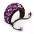 Handmade Purple Shell Nugget Brown Cotton Cord Cuff Bracelet - Adjustable - view 6