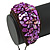 Handmade Purple Shell Nugget Brown Cotton Cord Cuff Bracelet - Adjustable - view 2