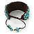 Handmade Turquoise Nugget Brown Cotton Cuff Bracelet - Adjustable - view 6