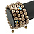Bronze Brown Glass Bead Coiled Flex Bracelet - Adjustable - view 4