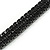 3 Row Jet Black Crystal Tennis Bracelet In Black Tone Metal - 16.5cm L - (For smaller hands) - view 4