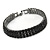 3 Row Jet Black Crystal Tennis Bracelet In Black Tone Metal - 16.5cm L - (For smaller hands) - view 7
