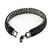 3 Row Jet Black Crystal Tennis Bracelet In Black Tone Metal - 16.5cm L - (For smaller hands) - view 5